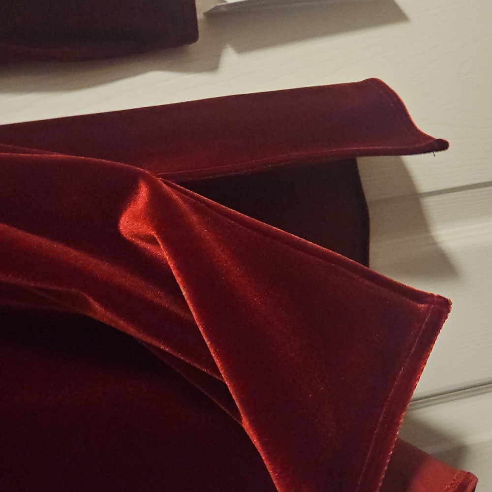 NWT Caroline Rose Velvet Cowl Neck Tunic: Deep Red Made In USA - Picture 9 of 10
